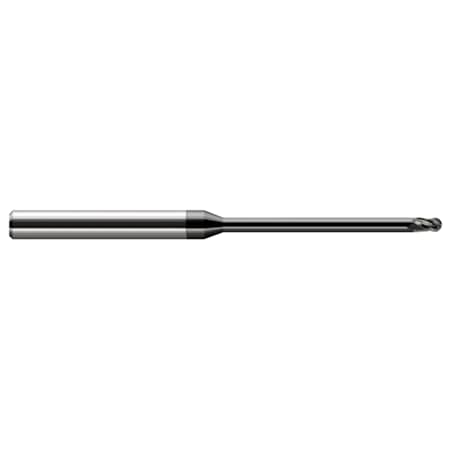 Harvey Tool Miniature End Mill - Ball - Long Reach, Stub Flute, 0.1250" (1/8), Overall Length: 3" 49308-C4